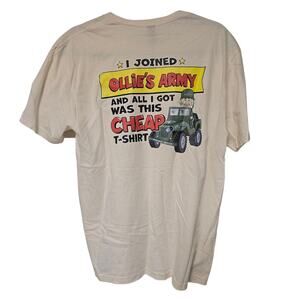 Ollie's Army Large White T Shirt The Few Cheap Proud Military Humor NEW